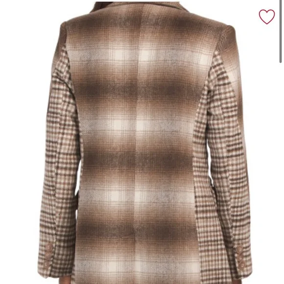 🔥Sale🔥Mixed Print Warm Double-breasted Oversized Blazer - Picture 5 of 11